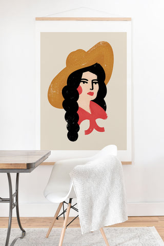 Nick Quintero Abstract Cowgirl Art Print And Hanger