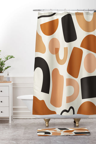 Nick Quintero Abstract Desert Shapes Shower Curtain And Mat