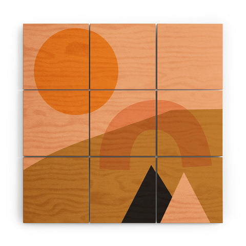Nick Quintero Abstract Hiking Shapes Wood Wall Mural