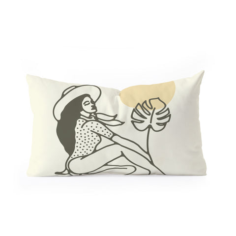 Nick Quintero Cowgirl Palm Oblong Throw Pillow