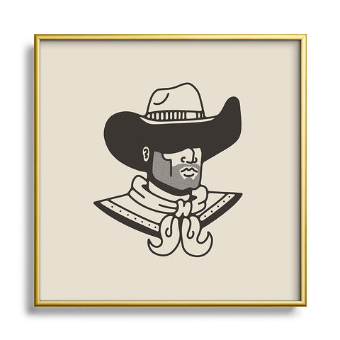 Nick Quintero Faceless Cowboy Metal Square Framed Art Print