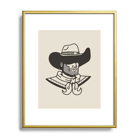 Nick Quintero Faceless Cowboy Metal Framed Art Print