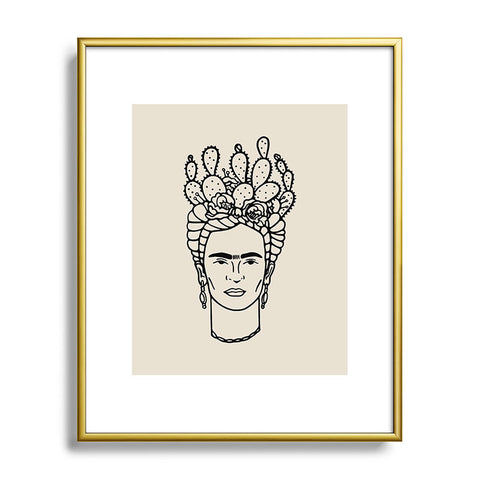 Nick Quintero Frida Cactus Metal Framed Art Print