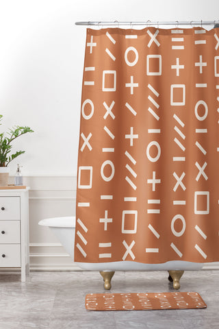 Nick Quintero Line Etch Shower Curtain And Mat