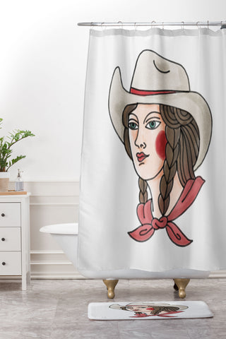 Nick Quintero Marker Cowgirl Shower Curtain And Mat