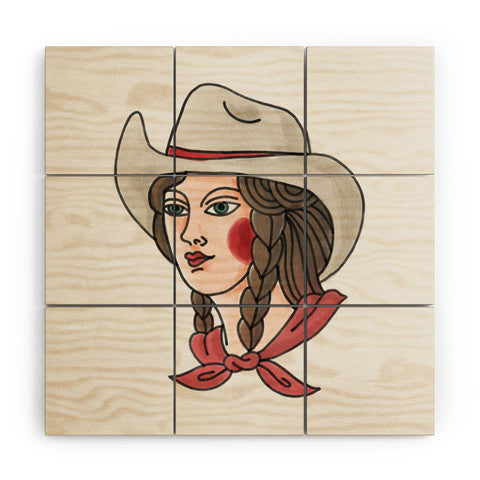 Nick Quintero Marker Cowgirl Wood Wall Mural