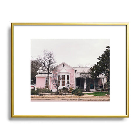 Nick Quintero Pink House Gruene TX Metal Framed Art Print