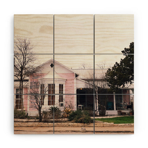 Nick Quintero Pink House Gruene TX Wood Wall Mural