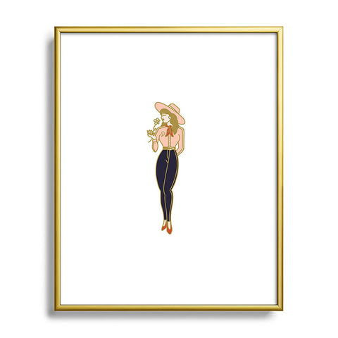 Nick Quintero Pretty Cowgirl Metal Framed Art Print