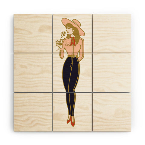 Nick Quintero Pretty Cowgirl Wood Wall Mural