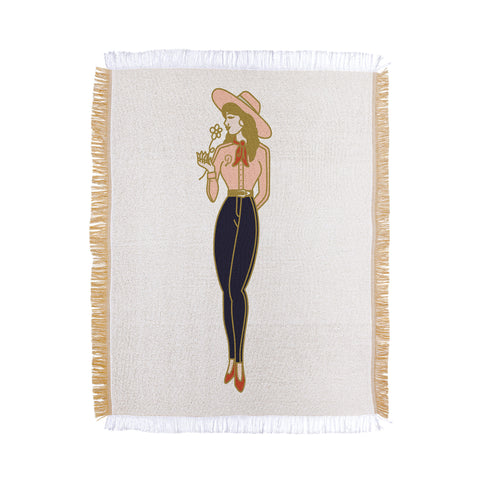 Nick Quintero Pretty Cowgirl Throw Blanket