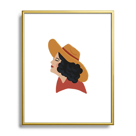 Nick Quintero Sad Cowgirl Metal Framed Art Print