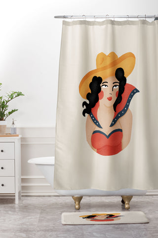 Nick Quintero Western Babe Shower Curtain And Mat