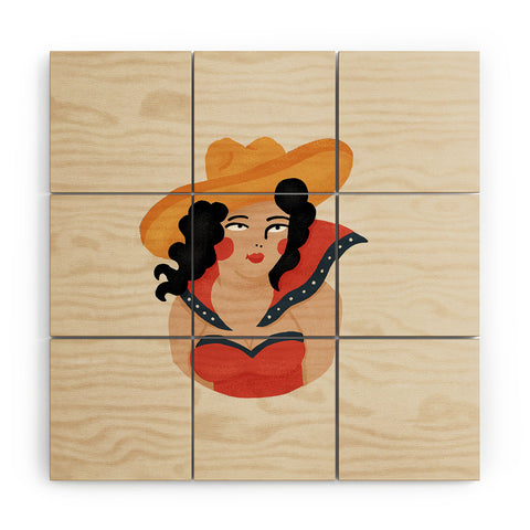 Nick Quintero Western Babe Wood Wall Mural
