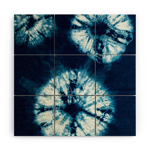 Nicole Van Ekeren indigo tie dye Wood Wall Mural
