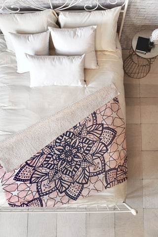 Nika BOHO MOSAIC MANDALA Fleece Throw Blanket
