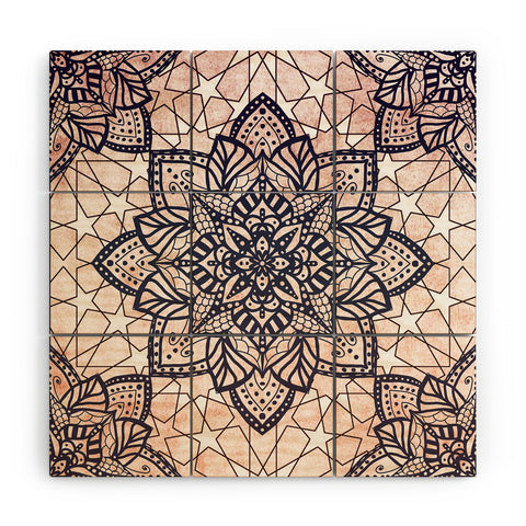 Nika BOHO MOSAIC MANDALA Wood Wall Mural