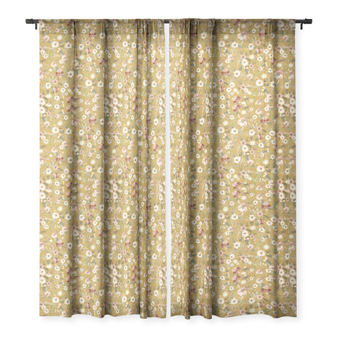 Nika COTTAGE FLORAL FIELD Sheer Window Curtain