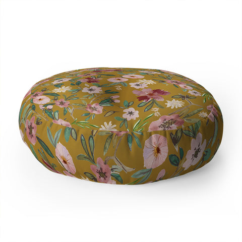 Nika COTTAGE FLORAL FIELD Floor Pillow Round