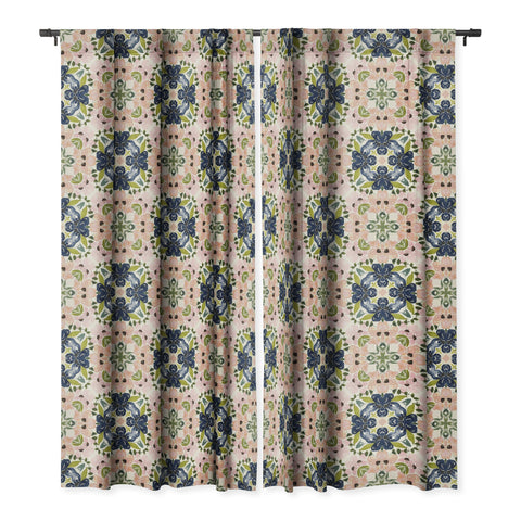 Nika FLORAL TILE Blackout Window Curtain