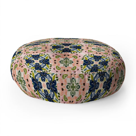 Nika FLORAL TILE Floor Pillow Round