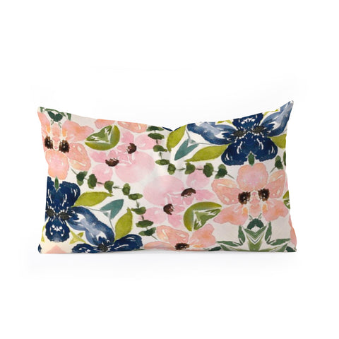 Nika FLORAL TILE Oblong Throw Pillow