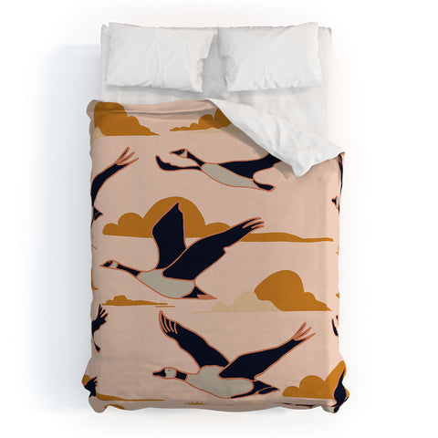 Nika GEESE FLIGHT TOGETHER Duvet Cover