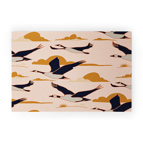 Nika GEESE FLIGHT TOGETHER Welcome Mat