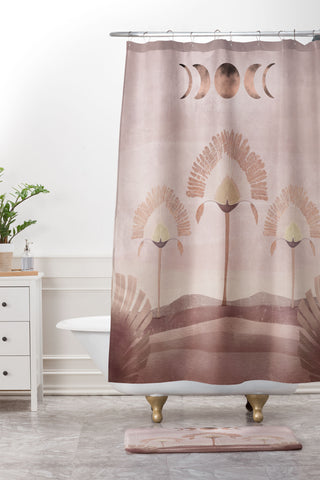 Nika MOON SALUTATION Shower Curtain And Mat