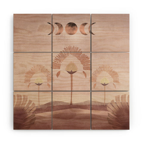 Nika MOON SALUTATION Wood Wall Mural