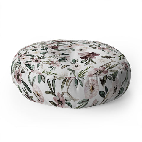 Nika STYLIZED FLORAL FIELD Floor Pillow Round