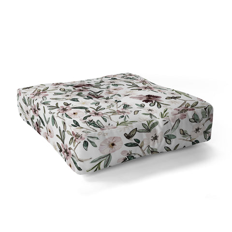 Nika STYLIZED FLORAL FIELD Floor Pillow Square