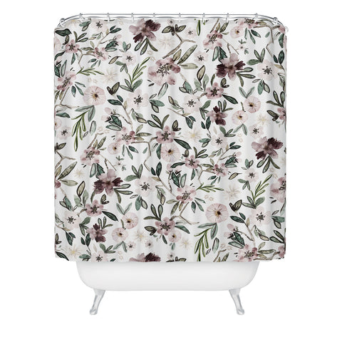 Nika STYLIZED FLORAL FIELD Shower Curtain