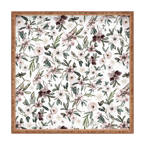 Nika STYLIZED FLORAL FIELD Square Tray
