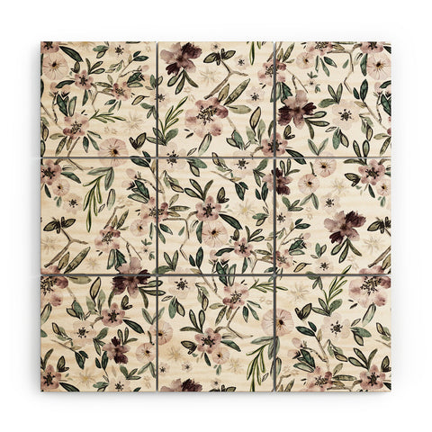 Nika STYLIZED FLORAL FIELD Wood Wall Mural