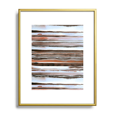 Nika WINTER STRIPES Metal Framed Art Print