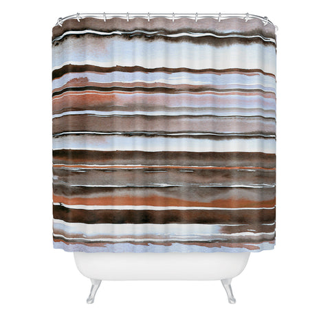 Nika WINTER STRIPES Shower Curtain