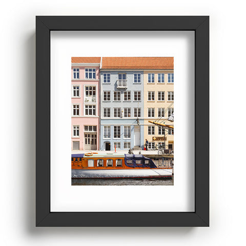 Ninasclicks Copenhagen Pastel Nyhavn houses and boat Recessed Framing Rectangle
