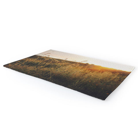 Ninasclicks Golden Beach vegetation at sunset Area Rug