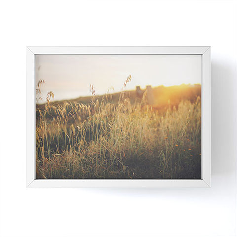 Ninasclicks Golden Beach vegetation at sunset Framed Mini Art Print