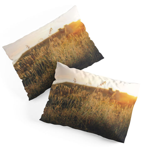 Ninasclicks Golden Beach vegetation at sunset Pillow Shams