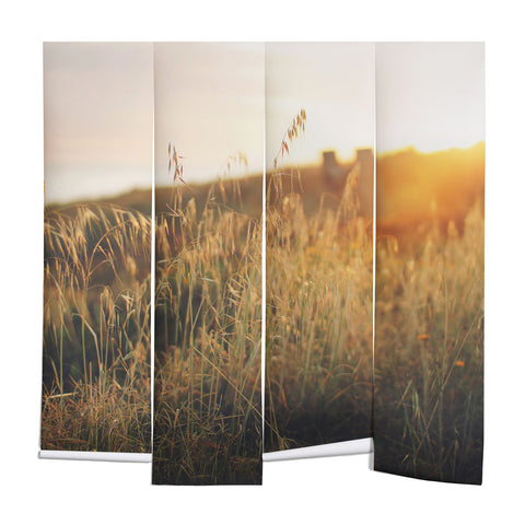 Ninasclicks Golden Beach vegetation at sunset Wall Mural
