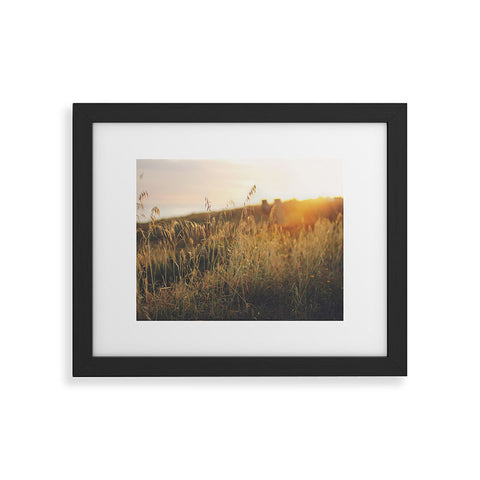 Ninasclicks Golden Beach vegetation at sunset Framed Art Print