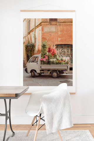 Ninasclicks Rome cute van with lots of flowers Art Print And Hanger