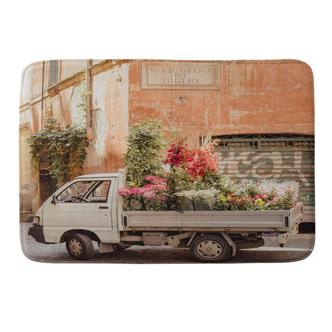 Ninasclicks Rome cute van with lots of flowers Memory Foam Bath Mat