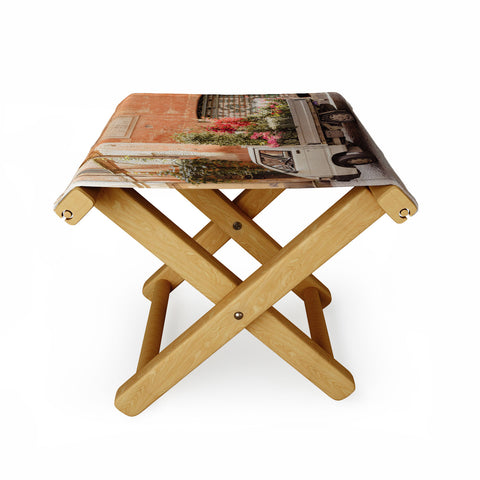 Ninasclicks Rome cute van with lots of flowers Folding Stool