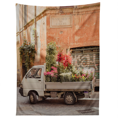 Ninasclicks Rome cute van with lots of flowers Tapestry