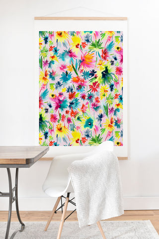 Ninola Design Abstract Flowers Jungle Art Print And Hanger
