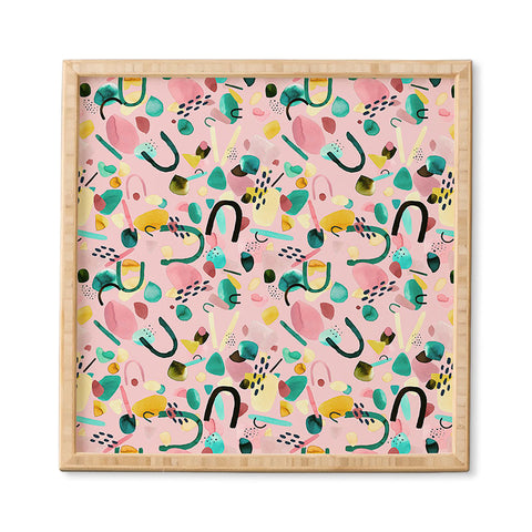 Ninola Design Abstract geo shapes Flower Framed Wall Art