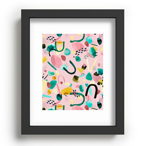 Ninola Design Abstract geo shapes Flower Recessed Framing Rectangle